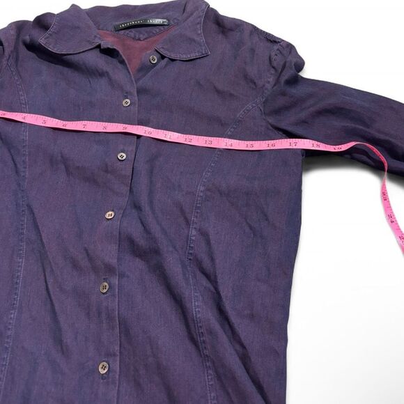 Y2K Theyskens’ Theory Button Down Shirt Plum S - Picture 5 of 8